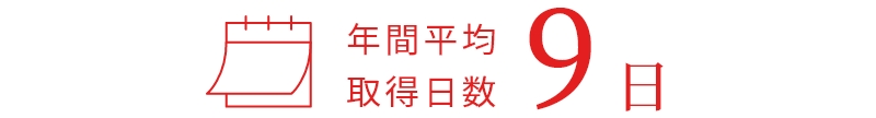 年間平均取得日数:9日